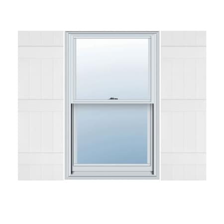 Ekena Millwork 14 in. W x 55 in. H Builders Edge, 3 Batten, Board-n-Batten Shutters, 117 - Bright White, PR 080140055117